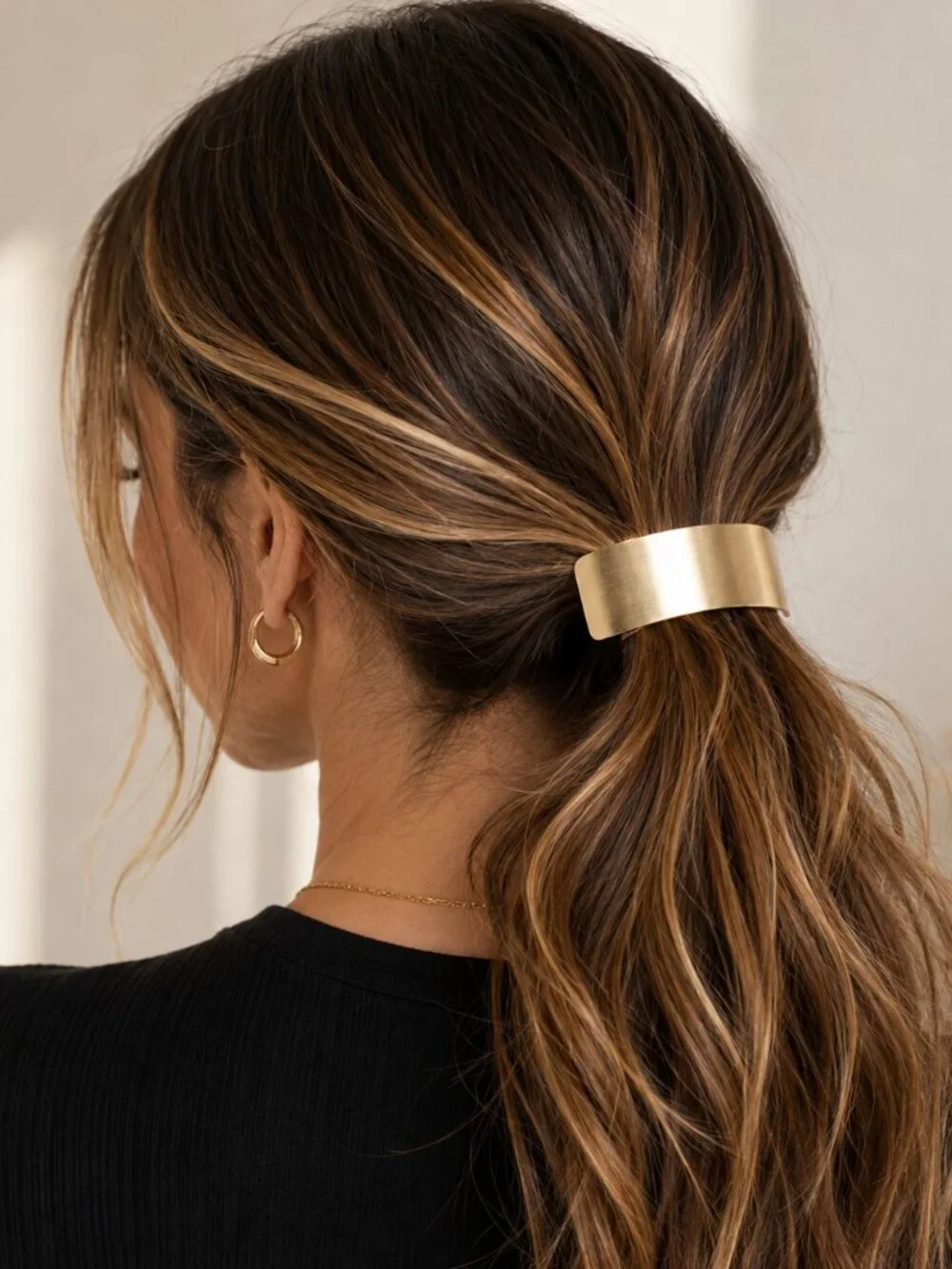 Minimalist Gold Metal Hair Fork Ponytail Holder French Barrette Hair Clip